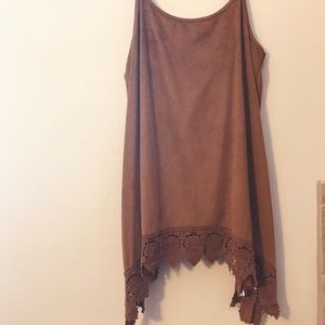 NWT suede cami blouse